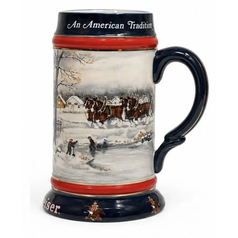 1990 Budweiser An American Tradition Clydesdales Ceramarte Beer Stein Mug
